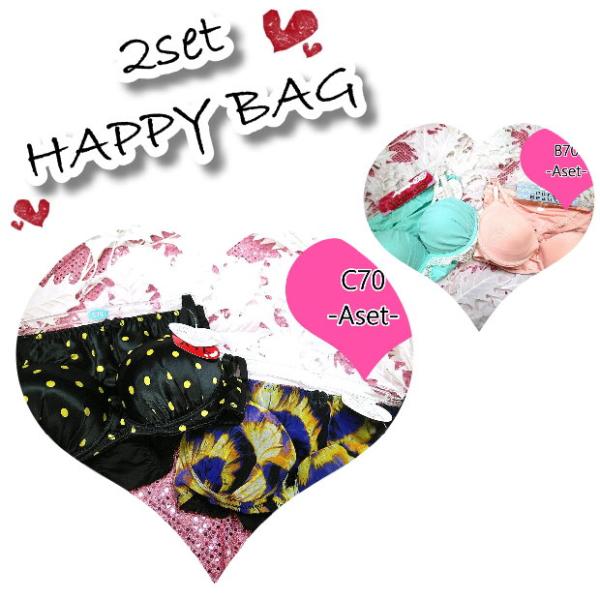 2点福袋 ブラショーツセット まとめて ブラジャー＆ショーツ 下着 ランジェリー レディース /mb...