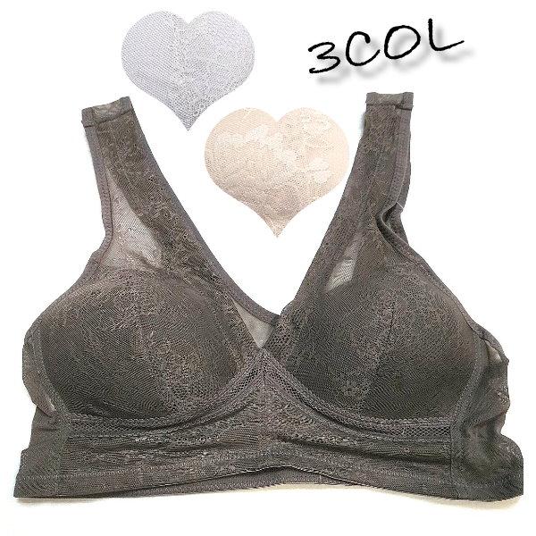 はけるブラ  ブラジャー 肩らくフィット レース 快適ノンワイヤー 婦人 レディース 下着 ラベンダ...