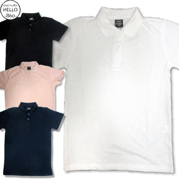 レディース 半袖 鹿の子 吸汗速乾 ポロシャツ 無地 薄手 M-３L アメカジ / mia001