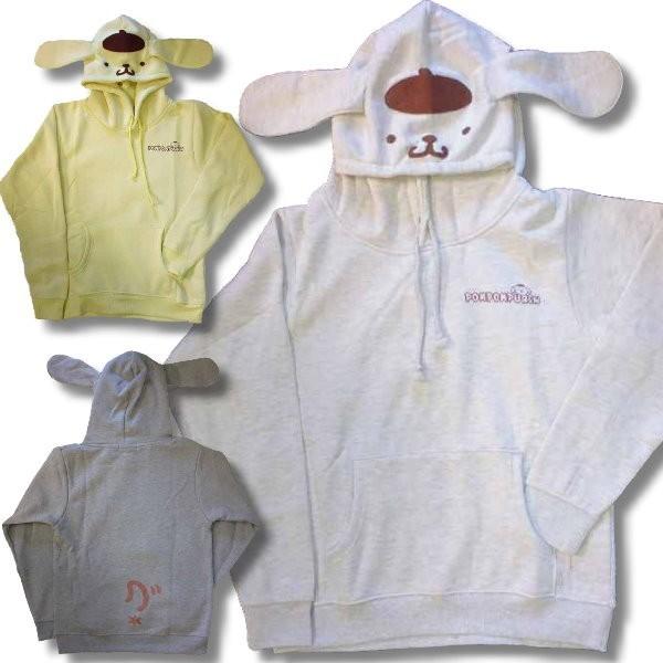 サンリオ なりきり ポムポムプリン プリンフード 柄 長袖 パーカー レディース 裏起毛 再入荷 /...