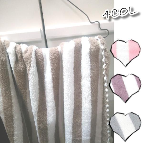 ヘアドライに最適 ふわふわ マイクロファイバー バスタオル バス用品 ストライプ柄 吸水性 60×1...