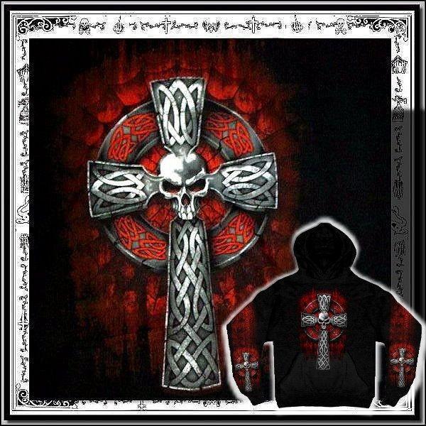 即納 大きいサイズ パーカー メンズ バイカー クロス スカル 再入荷x3 /rfa029