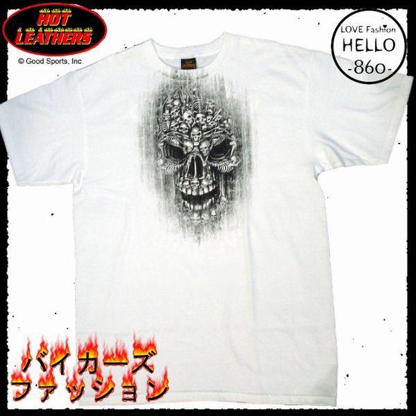 即納 バイカーファッション 大きいサイズ メンズ 半袖 Tシャツ 集合髑髏 白 再入荷 / rfa1...