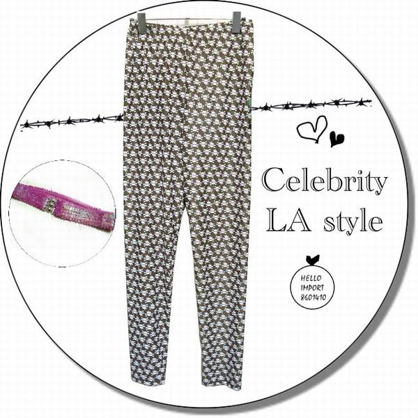 アウトレット 在庫処分セール レギンス スパッツ ドクロ柄 派手柄 個性的 ダンス衣装 服 レディー...