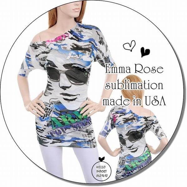 アウトレット 在庫処分セール 個性的レディースファッション 派手柄 肩だし半袖チュニック インポート...