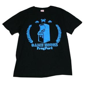 かせきさいだぁ　アップライト筐体 Tシャツ（ブラック/蛍光ブルー）