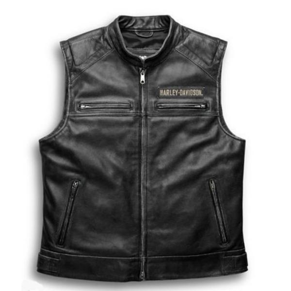 Harley Davidson  ハーレーダビッドソン　メンズ　レザー　ベスト  Men&apos;s Pas...