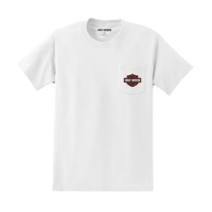 ハーレーダビッドソン  Harley Davidson  メンズ Tシャツ   Men's B&S Pocket Tee　ブライトホワイト｜fromla