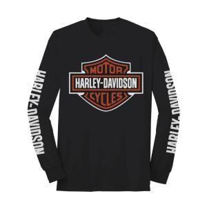 ハーレーダビッドソン　メンズ　ロングスリーブ シャツ　Men's Bar & Shield Long Sleeve Graphic Tee　ブラック｜fromla