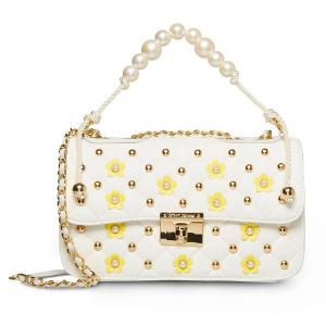 ベッツィージョンソン クロスボディバッグ Betsey Johnson BJ32160N SO SWEET PEARL SWAG BAG (White) ソー スウィート パール スワグバッグ (ホワイト)｜fromla