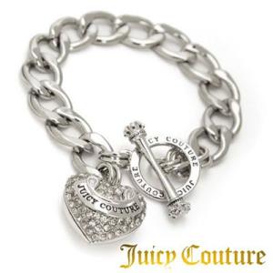 ジューシークチュール　ブレスレット  ● PAVE BANNER HEART STARTER BRACELET（Silver）  パヴェ バナー ハートスターター ブレスレット（シルバー）｜fromla