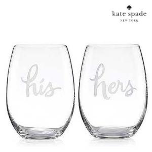 ケイトスペード Kate Spade ワイングラス セット His and Her two of a kind stemless his and hers wine glasses｜fromla