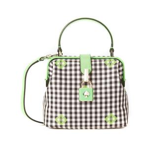 ケイトスペード ミニバッグ PXRUB372 Kate Spade remedy gingham small top handle ★ レメディ ギンガム スモール トップ ハンドル（グリーンマルチ）｜fromla