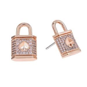 ケイトスペード ピアス Kate Spade Pave Padlock Stud Earrings (Rose Gold) パヴェ パドロック スタッド ピアス（ローズゴールド）｜fromla