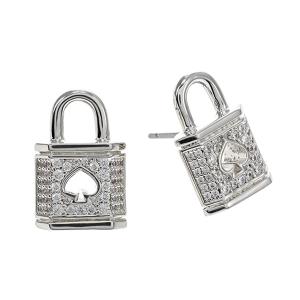 ケイトスペード ピアス Kate Spade Pave Padlock Stud Earrings (Silver) パヴェ パドロック スタッド ピアス（シルバー）｜fromla