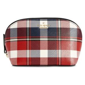 ケイトスペード 化粧ポーチ Kate Spade pwru6579 cameron street rustic plaid small abalene キャメロンストリート プラッド スモール コスメポーチ (マルチ)｜fromla