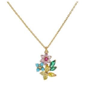 ケイトスペード ネックレス Kate Spade New Bloom Flower Cluster Mini Pendant Necklace ニュー ブルーム クラスター ペンダント ネックレス(マルチ)｜fromla