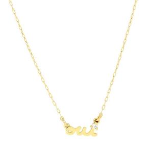 ケイトスペード ネックレス Kate Spade Say Yes Oui Pendant Necklace (Clear/Gold) セイ イエス ウィ ペンダント ネックレス（クリア/ゴールド）｜fromla