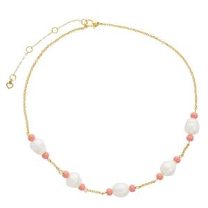 ケイトスペード ネックレス Kate Spade Gold-Tone Freshwater Pearl Collar Necklace (Coral) フレッシュウォーター パール カーラー ネックレス（コーラル）｜fromla