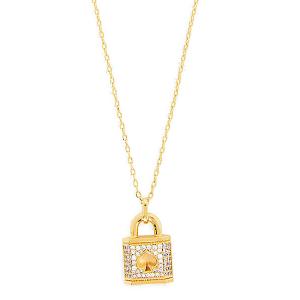 ケイトスペード ネックレス Kate Spade Lock and Spade Pave Mini Pendant Necklace (Gold) ロック スペード パヴェ ミニ ペンダント ネックレス（ゴールド）｜fromla