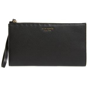 無料配達 ケイトスペード 長財布 Kate Spade Pwru7211 Sylvia Large Continental Wristlet Black ラージ リストレット レザー ウォレット 財布 ブラック 柔らかな質感の