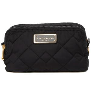 マークジェイコブス 化粧ポーチ MARC JACOBS Quilted Double Zip Cosmetics Bag (Black) キルティング ダブルジップ コスメティック ポーチ (ブラック)｜fromla