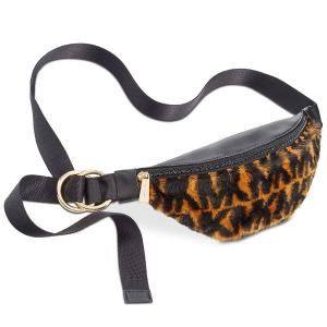 大特価高評価 独特な店超爆安のマイケルコース ショルダーバッグ Logo Print Michael Michael メンズバッグ Kors Faux Fur Logo Print Belt Bag プリント Black ファー ロゴ プリント ベルトバッグ ブラック