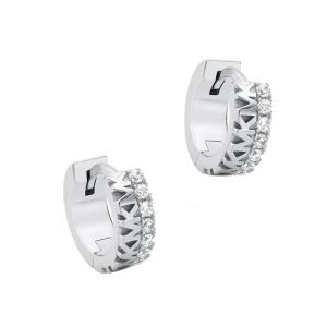 マイケルコース ピアス Michael Kors Sterling Silver Monogram Huggie Earrings (SILVER) モノグラム ハギー ピアス (シルバー)｜fromla