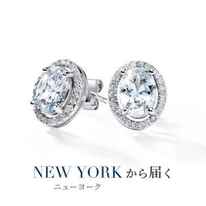 ピアス レディース ダイヤモンド cz プラチナ 加工 アレルギー対応 ブランド オーバル｜fromny