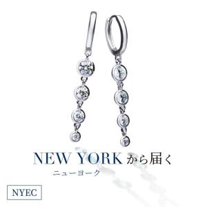 ピアス レディース ダイヤモンドcz フープピアス プラチナ 加工 ブランド アレルギー対応｜fromny