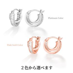 ピアス フープピアス レディース プラチナ 加...の詳細画像1