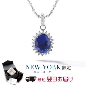 ネックレス レディース サファイア 9月 誕生石 プラチナ 加工 ブランド プレゼント 女性｜fromny