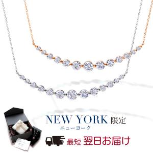 ネックレス レディース ダイヤモンドcz 10金 ゴールド ラインネックレス スマイル ブランド プレゼント 女性｜fromny