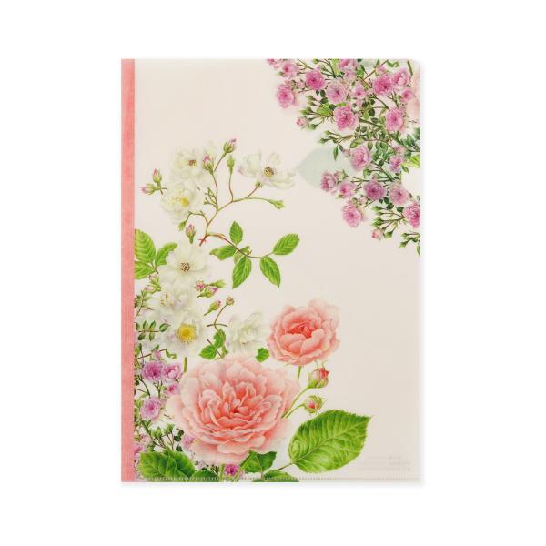 クリアフォルダ　A4　ボタニカルローズ｜cf-136