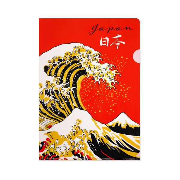 A4クリアフォルダ　富士と波｜cf-142