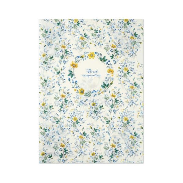 Ａ４クリアフォルダ　青と黄の小花｜cf-151