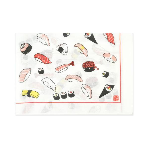 木綿はんかち　おしゃれ　寿司イラスト