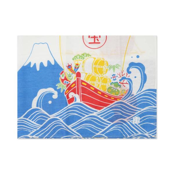 木綿はんかち　おしゃれ　富士山と宝船と鯛