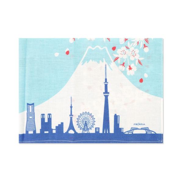 木綿はんかち　おしゃれ　富士山と桜