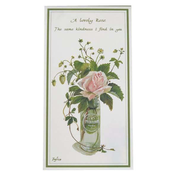 便箋　おしゃれ　橋本不二子シリーズ　バラとヘビイチゴ　PD-110