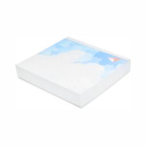 ブロックメモ　紙飛行機｜wp-074　メモ帳 メモパッド 100x90mm 日本製 カラー シンプル かわいい 上品 くも 雲 空 Sky｜frontia