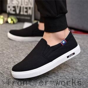 スニーカーメンズランニングシューズウォーキングローカットキャンパス通気性軽量スポーツ通気スリッポン靴運動