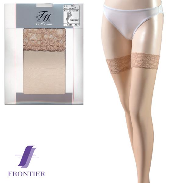 ガーターベルト不要　TMコレクション　レース付きガーターストッキング　892　ベージュ　メール便対応...