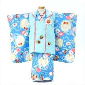 七五三 レンタル 3歳 女の子 被布 ピンクアリス《身長》90cm前後☆簡単
