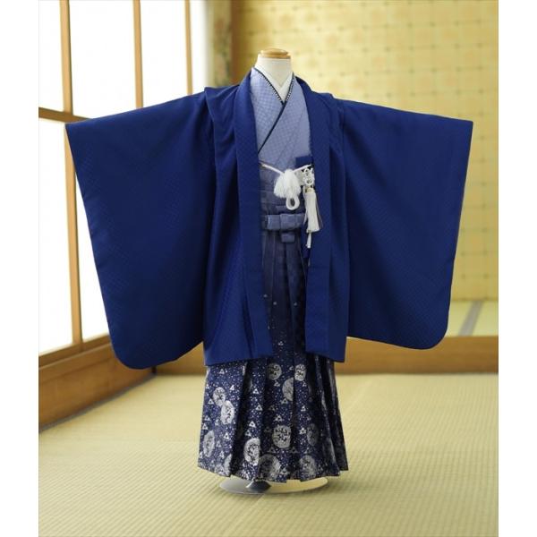 七五三 5歳 男の子 着物 レンタル 紺市松《身長》120cm前後★簡単な着付けマニュアル付き! 子...