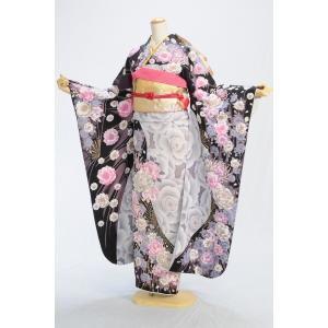 夏用絽訪問着 紫道長取りに辻が花 身長 154cm〜166cm位 レンタル 訪問