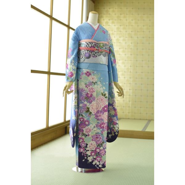 単衣 振袖 夏用 レンタル 夏 サマー 着物 振袖 レンタル 身長 151cm〜166cm位 結婚式...
