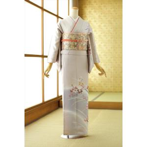 夏用単衣訪問着 白総しぼり三色花 身長 160cm〜178cm位 訪問着