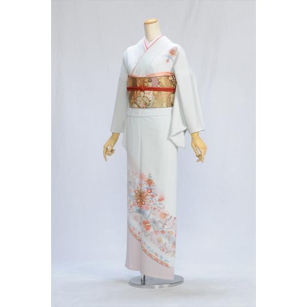 夏用単衣訪問着 虹唐花 身長 153cm〜163cm位 訪問着 レンタル 単衣 夏 着物 結婚式 お...