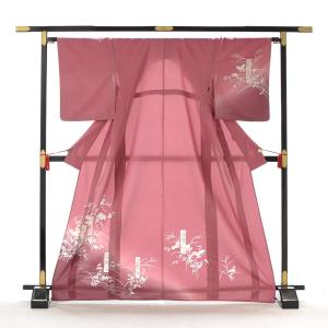 夏用単衣訪問着 茜小菊に短冊 身長 157cm...の詳細画像4